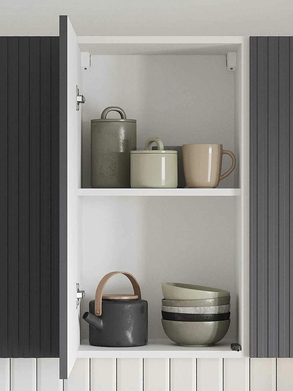 Кухонный гарнитур Комби 2.6 м, мебель для дома и кухни, Белый / Графит